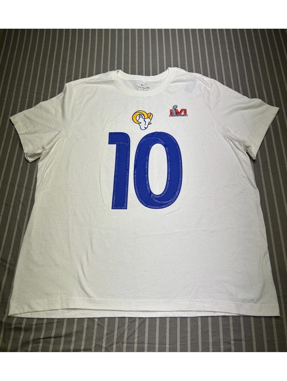 Nike Los Angeles Rams Cooper Kupp #10 Adult XXLWhite Super Bowl LVI T-Shirt Mens
